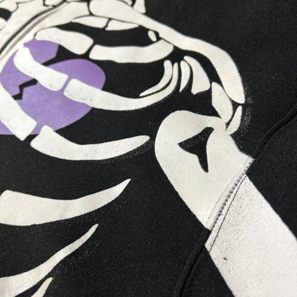 D.H. Princely Full Zip Skull Face Heavy Hoodie Sweatshirt Black Size 3XL POCKETS - Picture 4 of 8